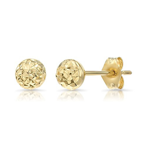 14k Yellow Gold Diamond-cut Ball Stud Earrings (5MM) | Amazon (US)