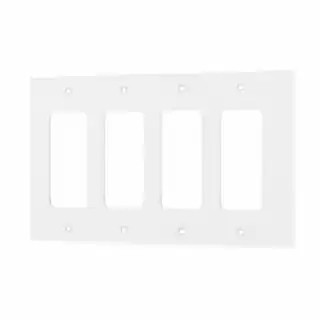 4-Gang White Decora/Rocker Nylon Midway/Midsize Wall Plate (1-Pack) PJ264-W | The Home Depot