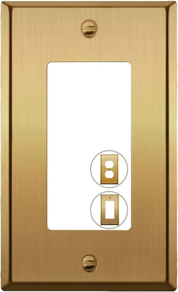 Rio Salto STANDARD SIZE Metal Gold Light Switch Wall Plate or Outlet Cover Wall Plate, Corrosion ... | Amazon (US)