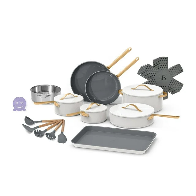Beautiful 22pc Cookware Set, White Icing by Drew Barrymore | Walmart (US)