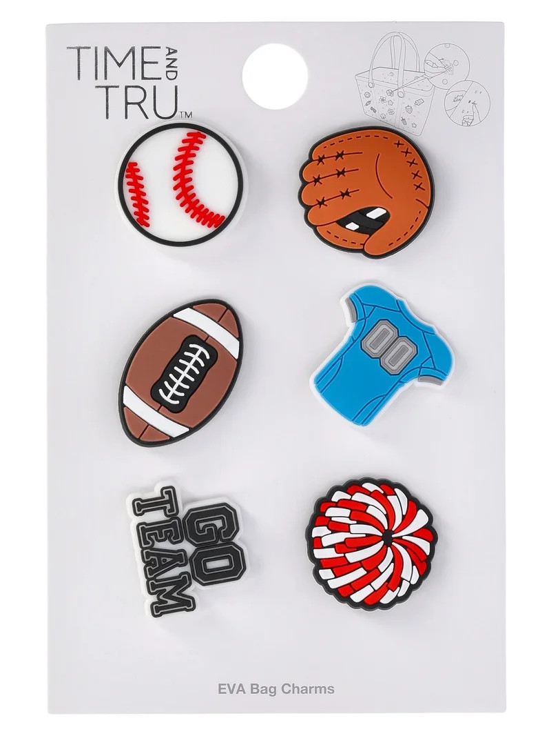Time and Tru Sporty Handbag Charms for EVA Beach Tote, 6-Pack | Walmart (US)
