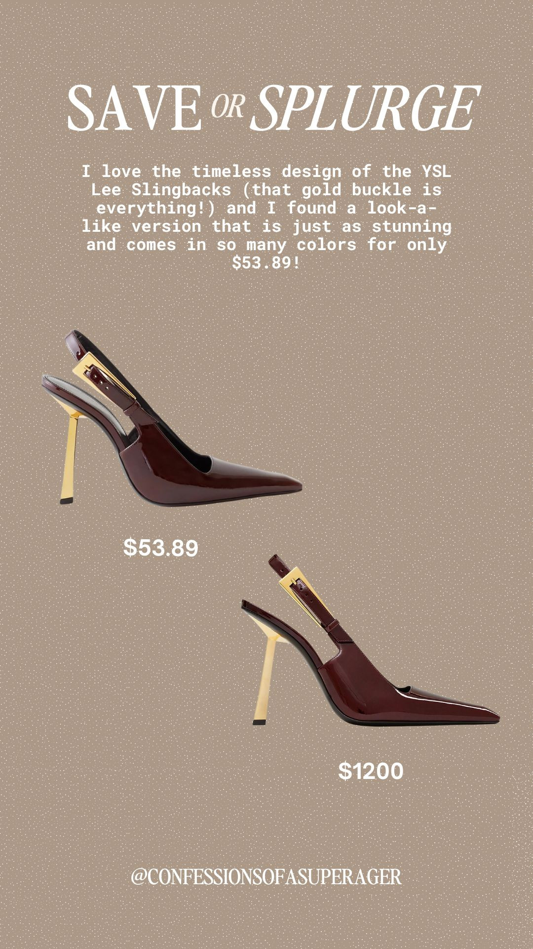 I’ve been obsessed with the YSL Lee Slingbacks — that gold buckle and sculpted heel are next-level chic — but I found the best designer look-for-less for only $53.89 😍 Available in multiple colors, these YSL-inspired slingbacks elevate any outfit and look just as luxe as the real thing!

#ltksaveandsplurge #ltkluxuryforless #ltktrending #ysldupes #lookforlessfinds #ltksalealert #ltkfallfashion #ltkwomenover40 #fallstyle2025 

 

#LTKSaleAlert #LTKStyleTip #LTKShoeCrush