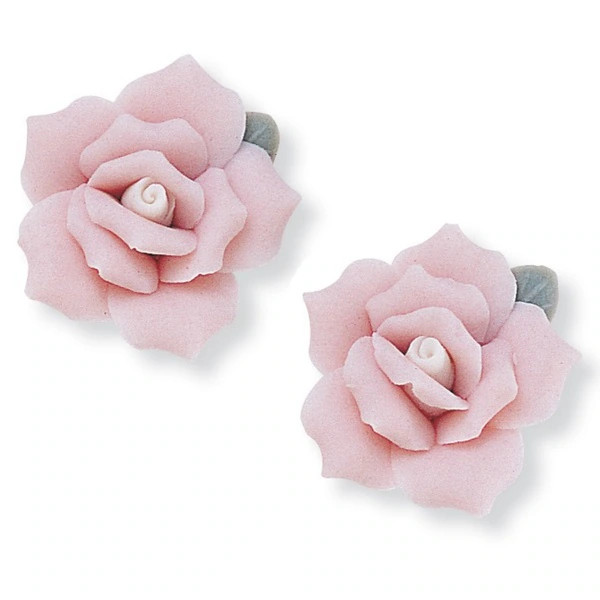 Silver Tone Flower Stud Earrings (24x24mm), Ceramic | Bed Bath & Beyond