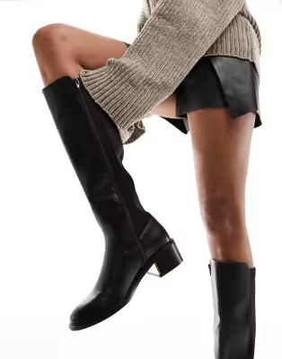 New look knee high riding boot in black | ASOS (Global)