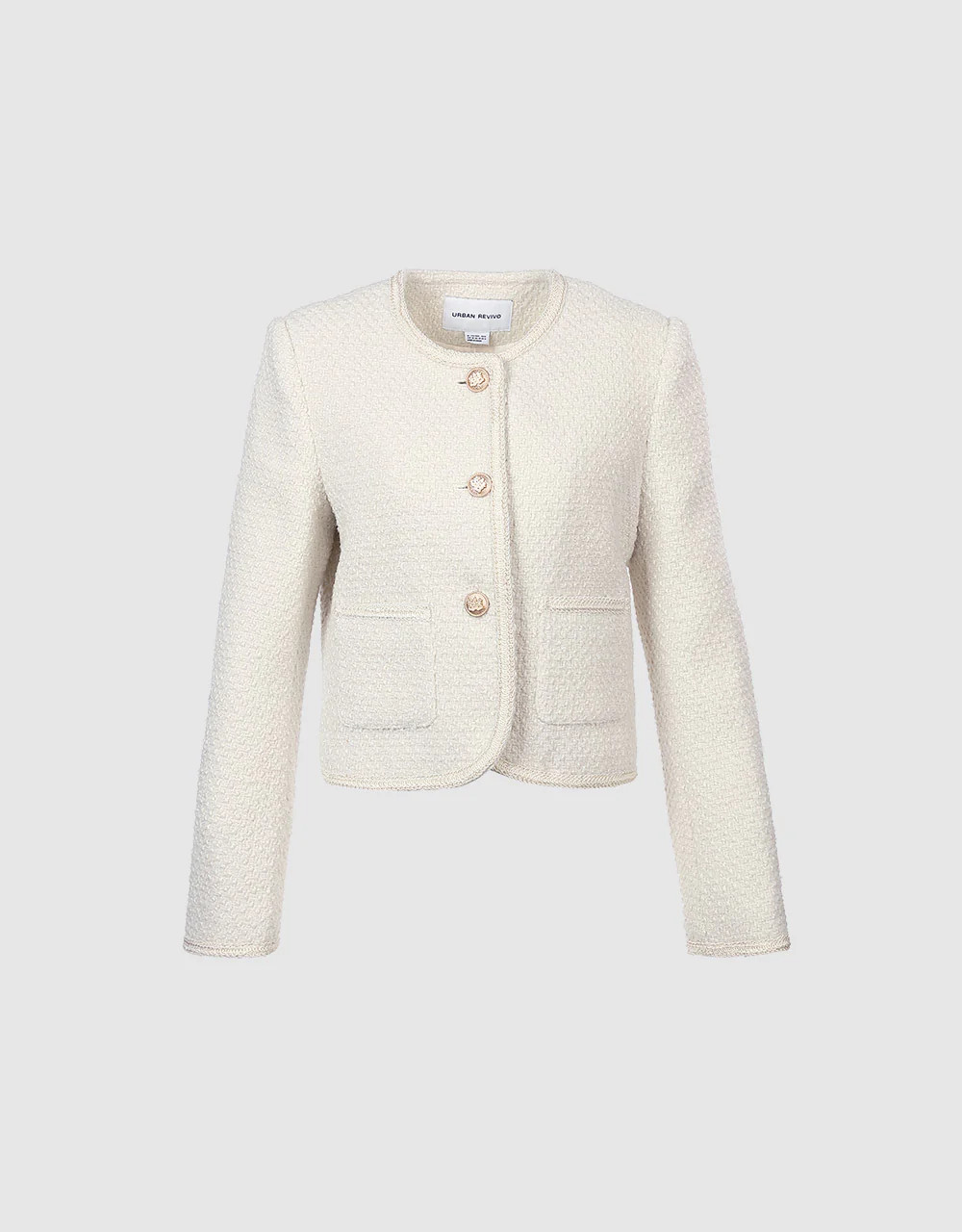 Buttoned Tweed Jacket | Urban Revivo