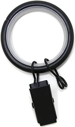Urbanest 1.25" Quiet Smooth Drapery Curtain Rod Rings for 1" Rod with Clips, Eyelets and Nylon Inser | Amazon (US)