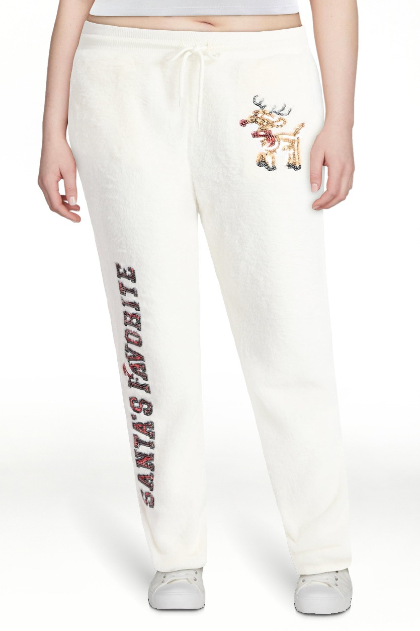 No Boundaries Christmas Plush Pants, 30'' Inseam, Women's, & Women's Plus | Walmart (US)