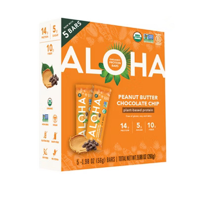 ALOHA Peanut Butter Chocolate Chip Nutrition Bars - 9.88oz/5ct | Target