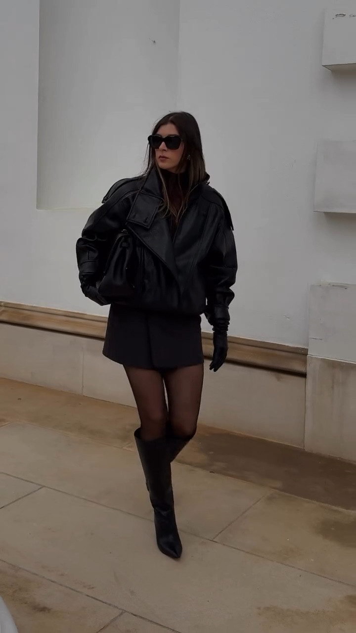 Leather jacket, mini skirt and boots — my mood is dictated by my outfit. 🖤

#classystreetwear #nycinfluencer #minimalstreetstyledaily #outﬁtinspo #leatherjacketseason Baddie style, Scorpio woman energy, minimal street style, how to style leather jacket

#LTKstorytime #LTKTall #LTKootd