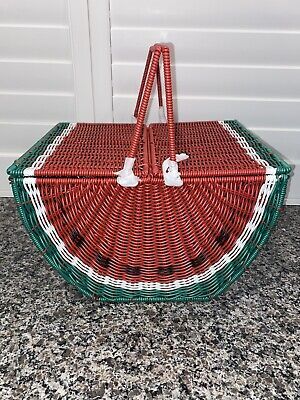 C & C California Watermelon Picnic Basket Coated Wicker NWT Ciroa Style | eBay US
