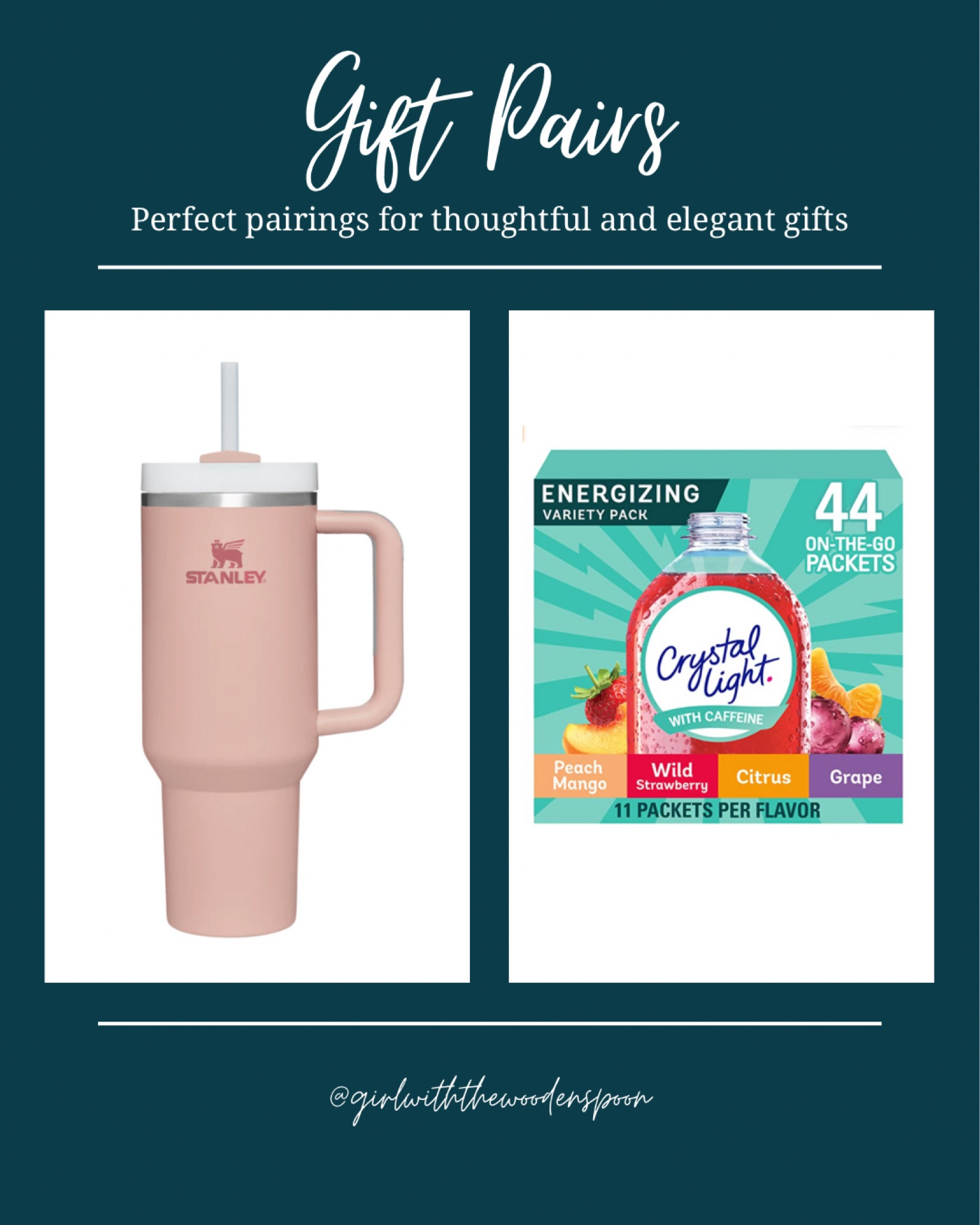 Next in my gift pairs series: a Stanley cup and mega pack of Crystal Light! Keep your friends caffeinated and hydrated for all their Christmas shopping, decorating, and baking!

#LTKunder100 #LTKGiftGuide #LTKHoliday