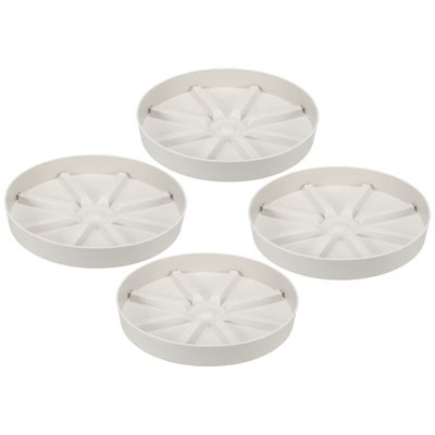 Unique Bargains Lightweight Sturdy Durable Stylish Appearance Plant Saucers 4 Pcs White 9 Inch | Target