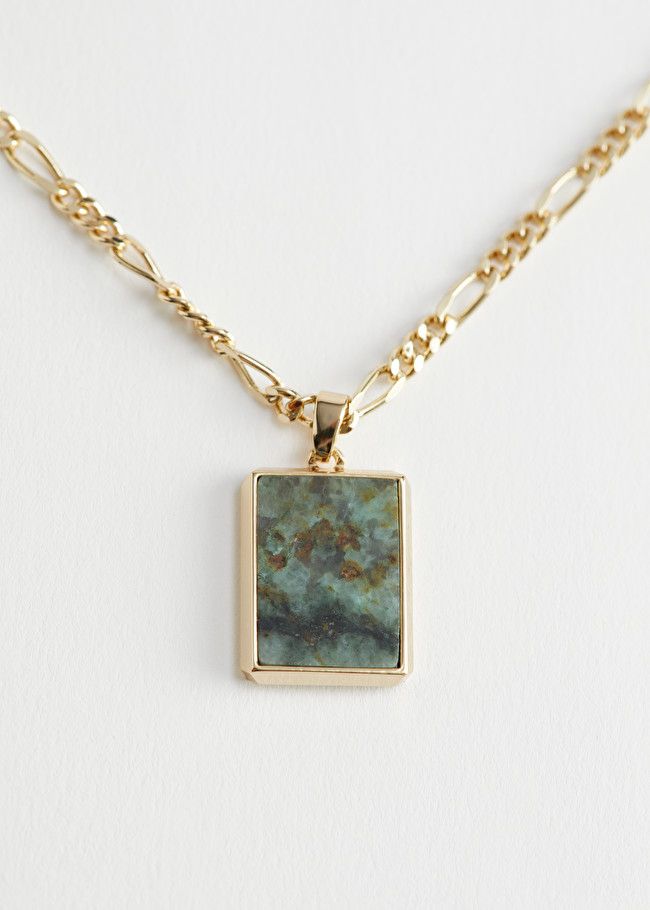 Square Stone Pendant Chain Necklace | & Other Stories (EU + UK)