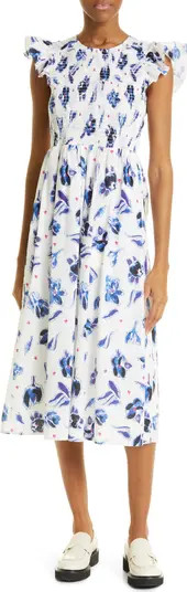 Admore Floral Print Smocked Organic Cotton Dress | Nordstrom
