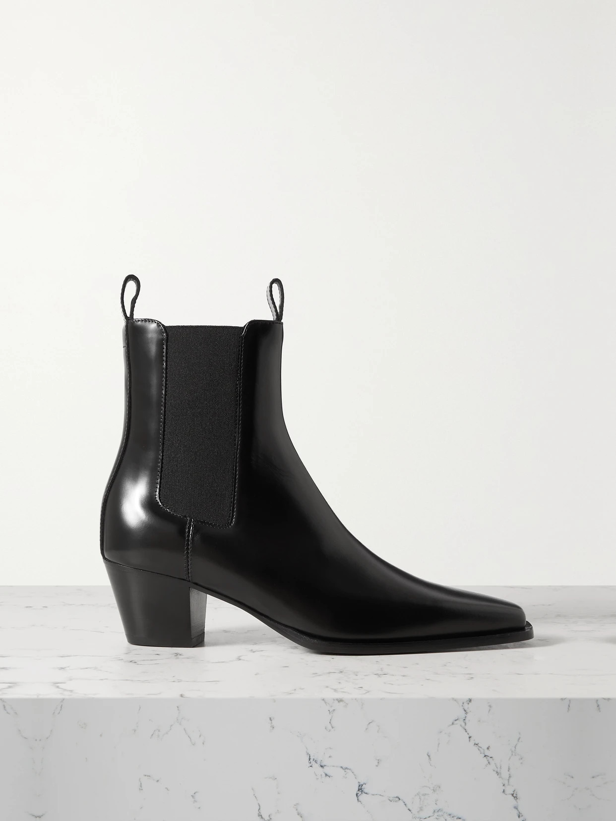 TOTEME - + Net Sustain The City Leather Ankle Boots - Black | NET-A-PORTER (US)