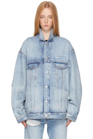 Balenciaga - Blue Denim Large Fit Jacket | SSENSE