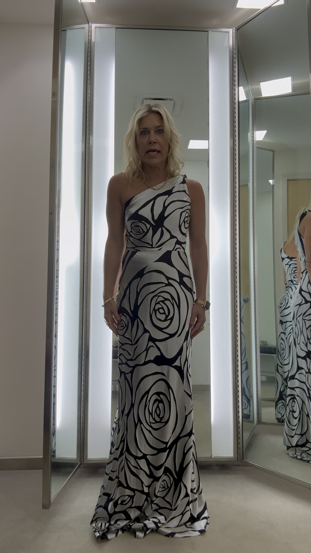 This one-shoulder print dress makes a statement and is so comfortable to wear. Fits true to size. We love this with a statement earring and fun bag. Perfect to wear to your holiday parties.

#LTKHoliday #LTKOver40 #LTKStyleTip