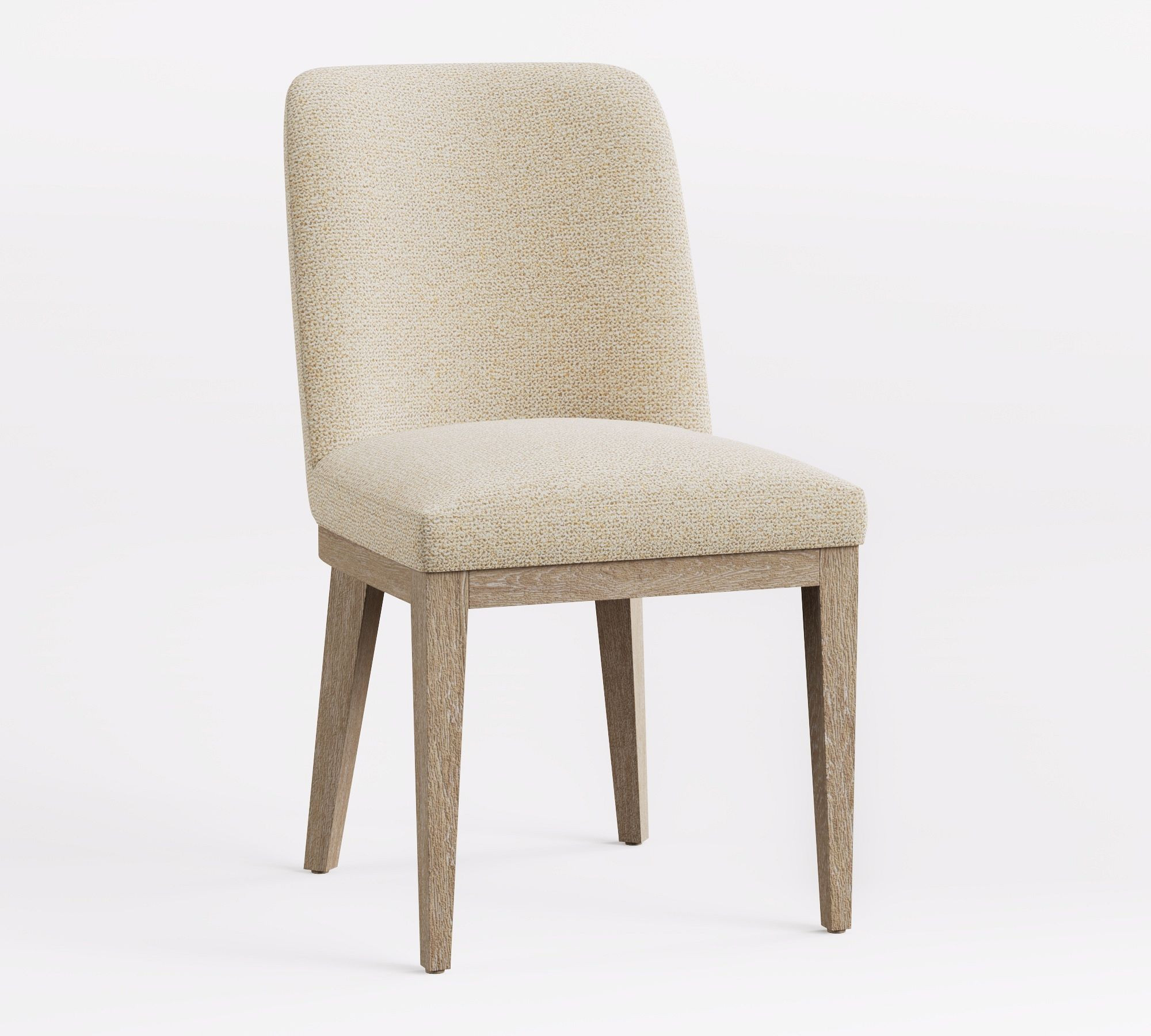 Layton Upholstered Dining Side Chair, Seadrift Legs, Performance Boucle Oatmeal | Pottery Barn (US)