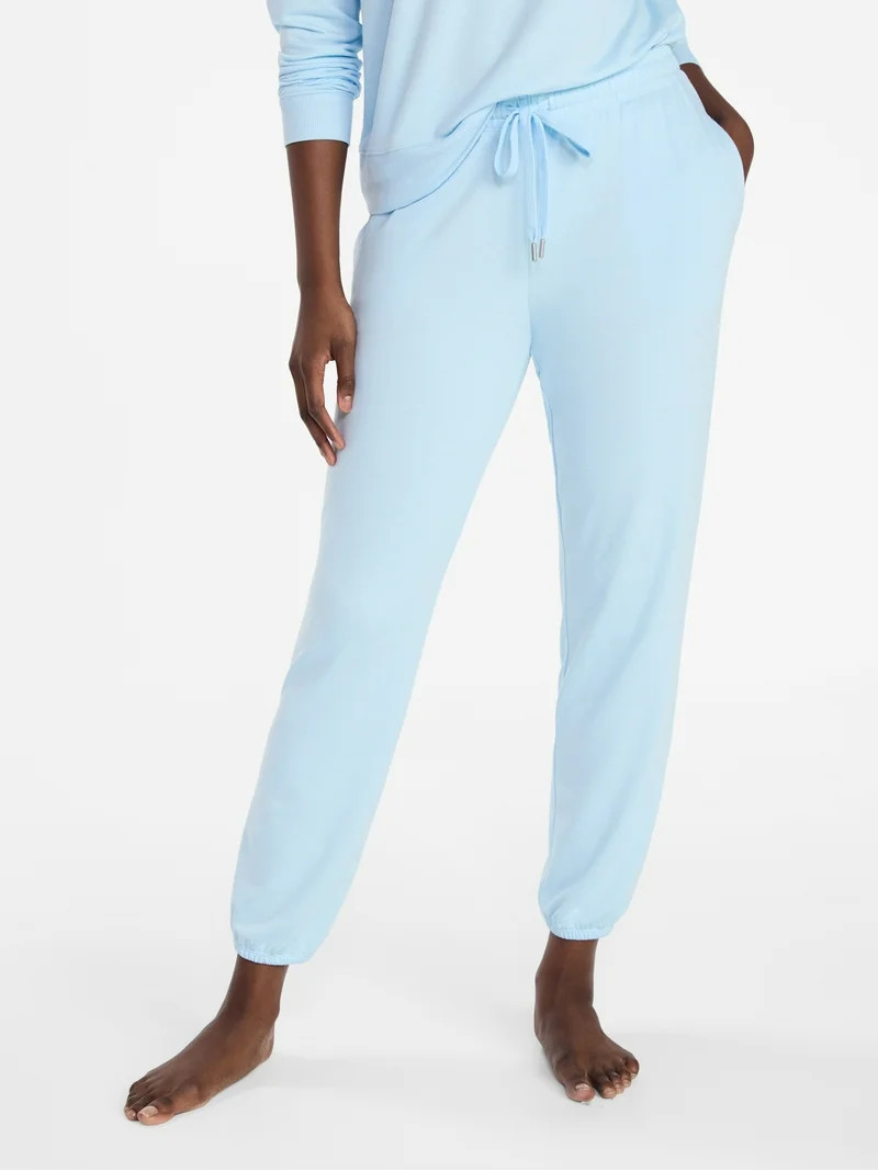 Joyspun Women's French Terry Knit Bridal Jogger Sleep Pants, 29'' Inseam, Sizes XS-3X | Walmart (US)