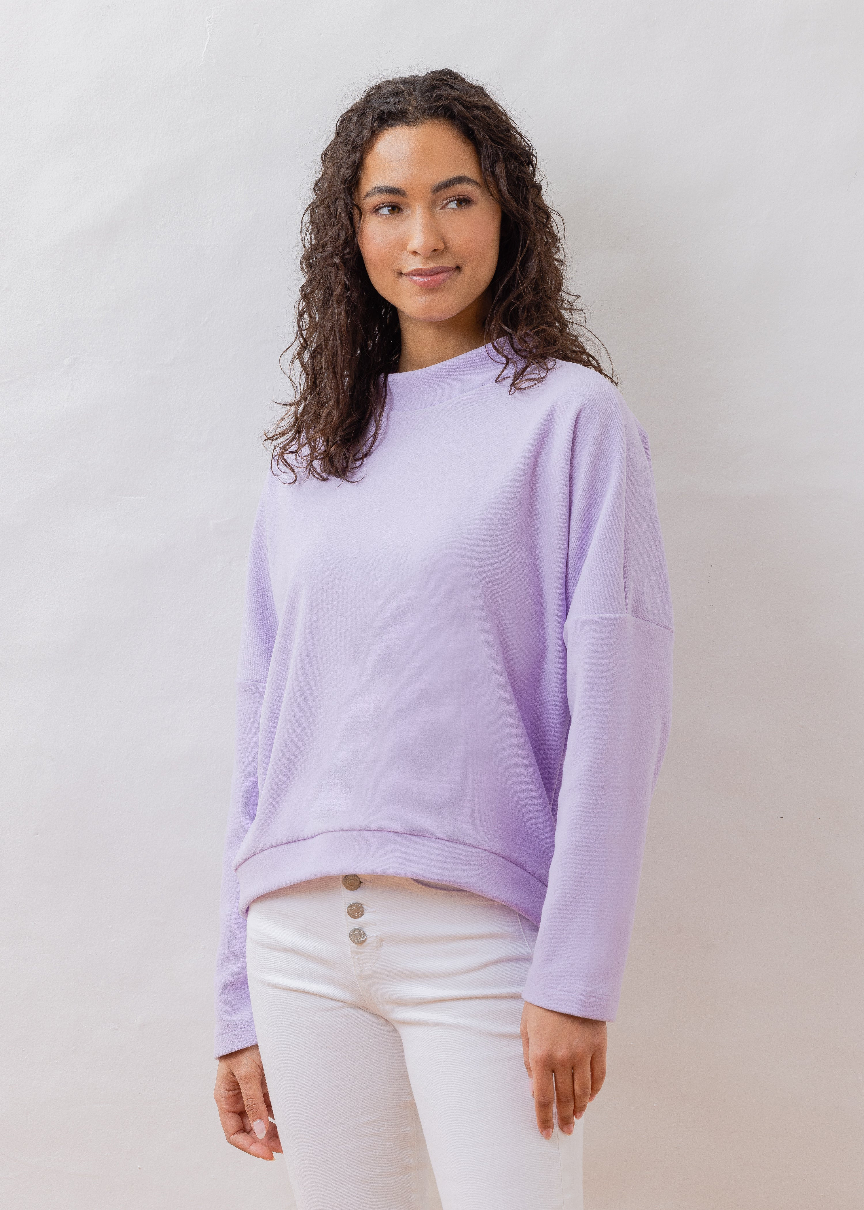 Binney Boatneck in Terry Fleece (Lavender) | Dudley Stephens