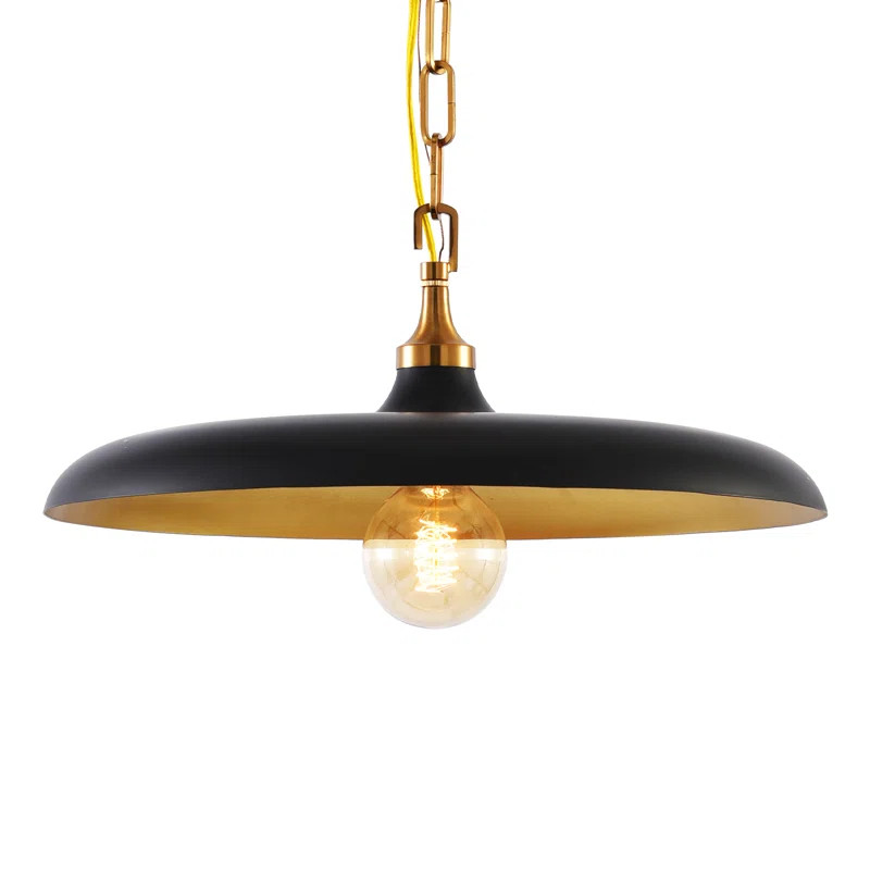 Julyn Farmhouse Pendant Light, 17" Dome Black Large Industrial Hanging Light for Kitchen Island,C... | Wayfair North America
