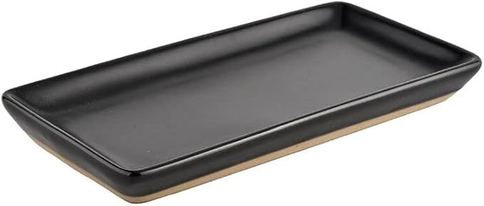 Sweet Water Decor Matte Black Stoneware Tray | Kitchen and Bathroom Dispenser Holder | Jewelry Di... | Amazon (US)