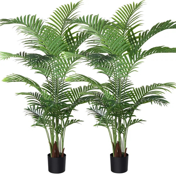 2 - Piece Artificial Palm Tree in Pot Set (Set of 2) | Wayfair North America
