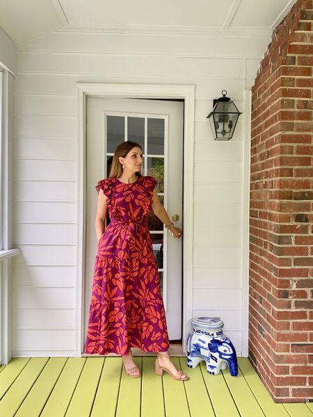 Best vacation dress! #WalmartPartner 
Fabric is a great weight and it comes in another colorful pattern. I paired it with a comfy sandal with block heel. And, I found it all on Walmart! I’ve also linked to a few more accessory ideas.

#WalmartFashion @walmartfashion 