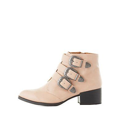 Qupid Western Buckled Booties | Charlotte Russe