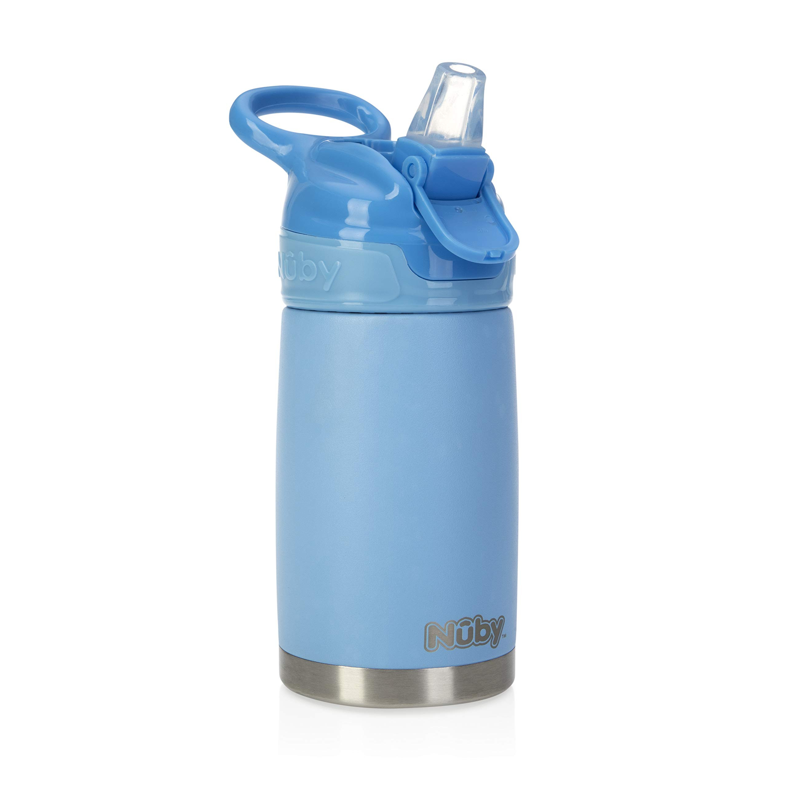 Nuby Thirsty Kids No Spill Flip-It Reflex Stainless Steel Travel Cup or Water Bottle - 10 Oz - 18+ Months - Blue - Back to School Essentials | Amazon (US)