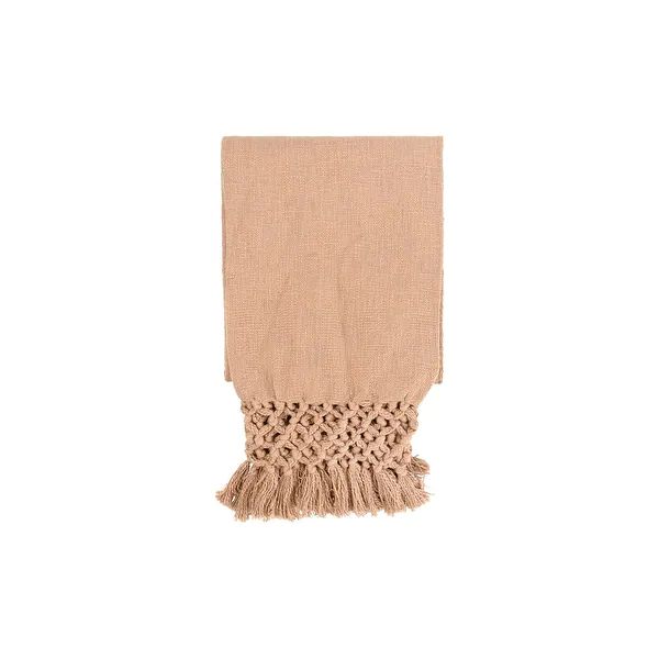 Woven Cotton Throw with Crochet & Fringe - On Sale - Overstock - 33744367 | Bed Bath & Beyond
