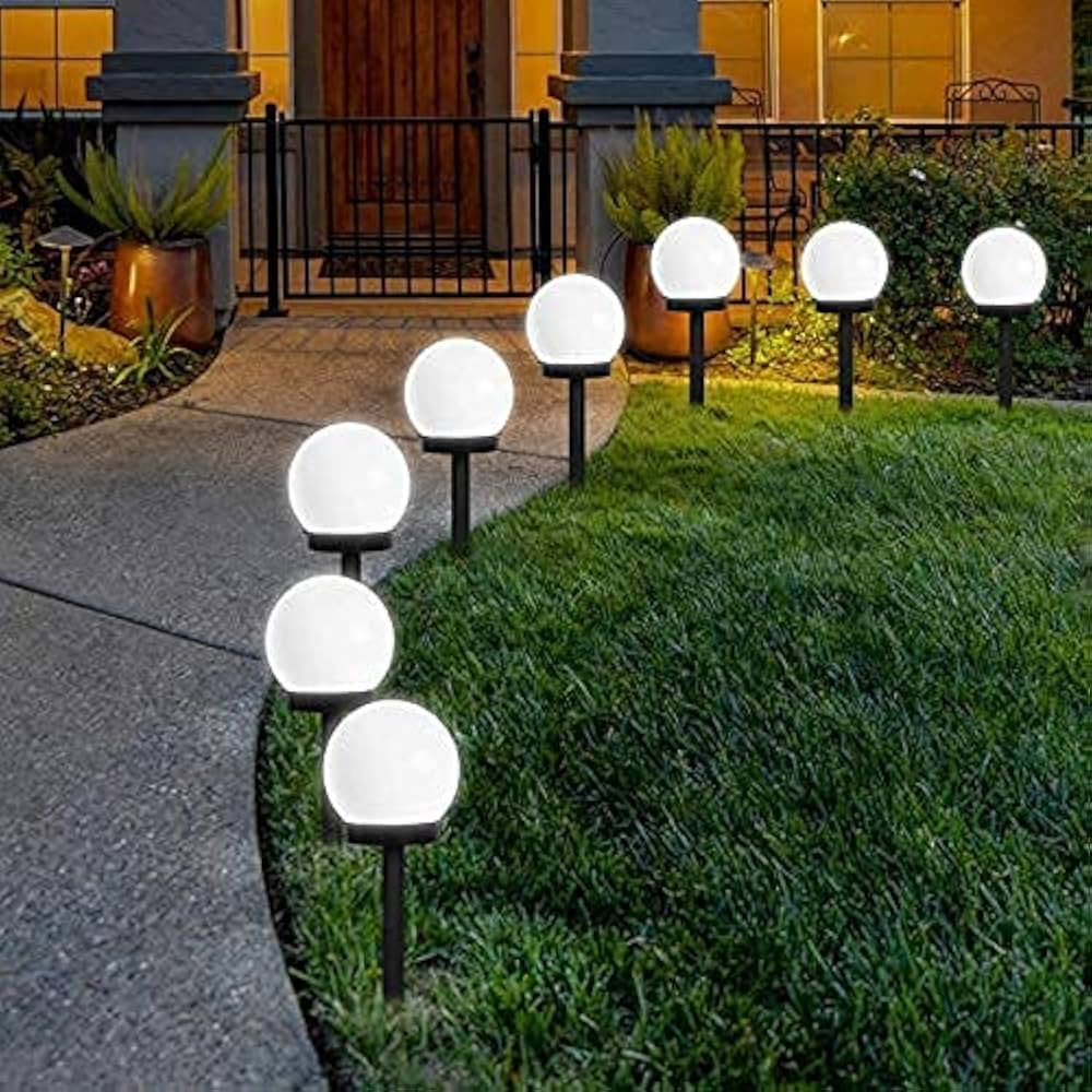 Otdair Solar Lights Outdoor, 8 Pack Solar LED Globe Powered Garden Light Waterproof for Yard Pati... | Amazon (US)