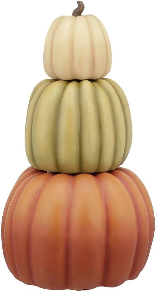 ACCENTHOME 26.5 in. Harvest Stacked Pumpkins-Heirloom | Amazon (US)