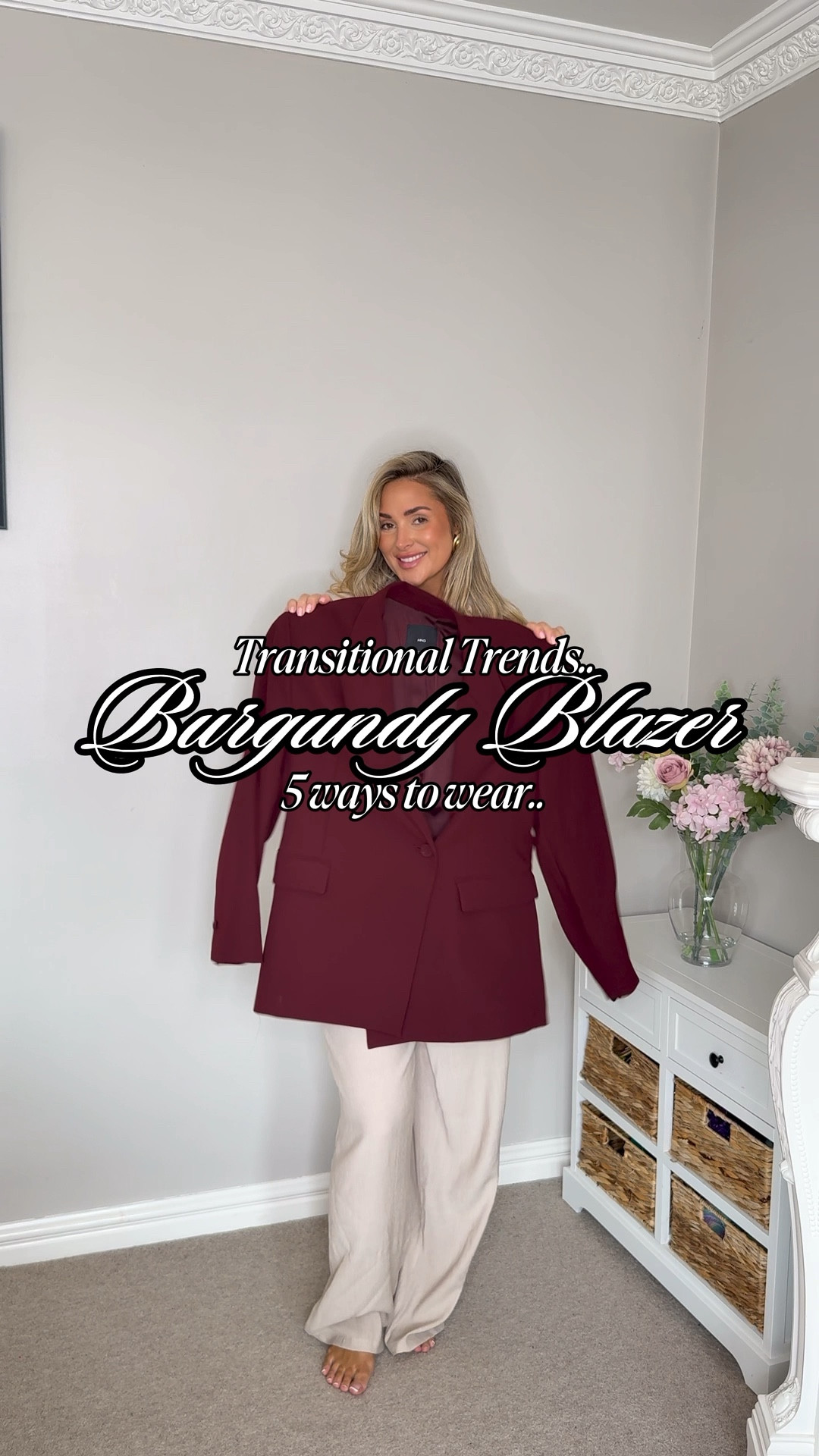 Burgundy blazer, transitional outfits, autumn outfits, casual outfit, asos, zara, mango, beige jeans, lace skirt 

#LTKsummer #LTKuk #LTKautumn