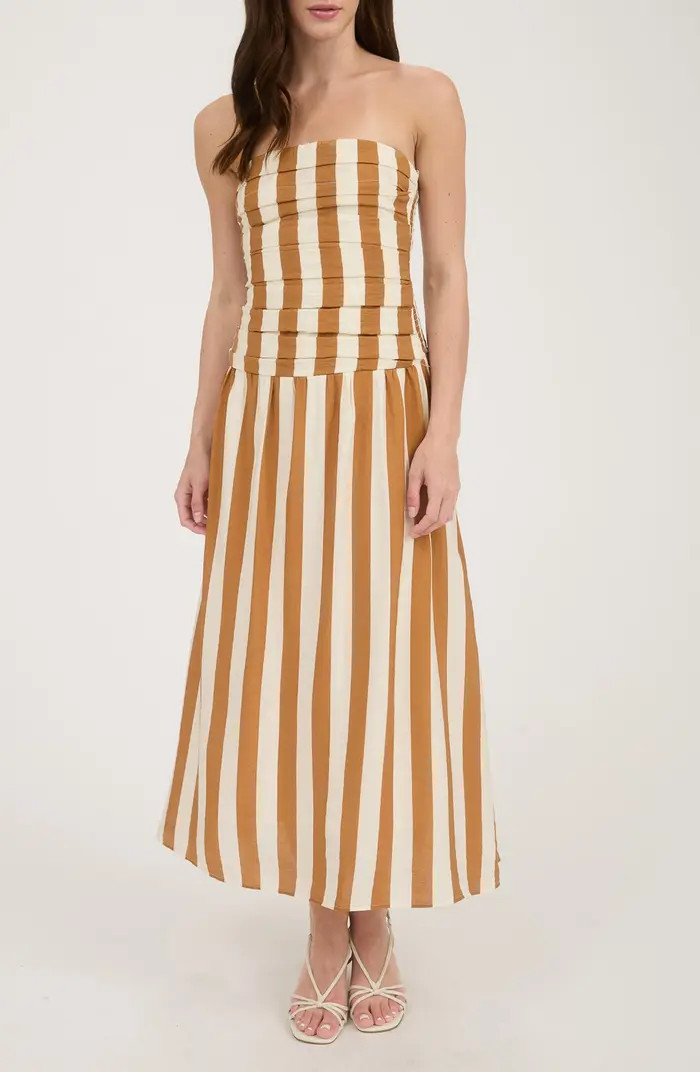 Gathered Strapless Midi Dress | Nordstrom Rack