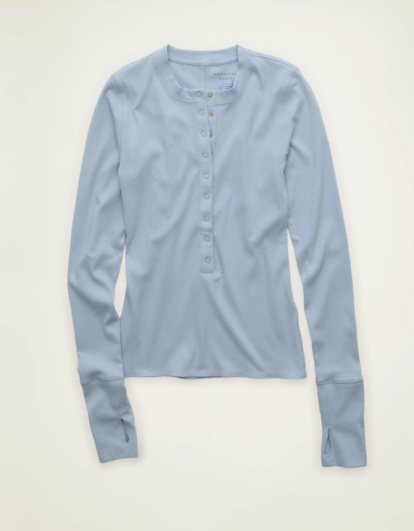 AE Long-Sleeve Henley T-Shirt | American Eagle Outfitters (US & CA)