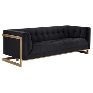 Sunpan Ekon 18" Modern Fabric and Steel Sofa in Abbington Black/Rustic Bronze | Cymax