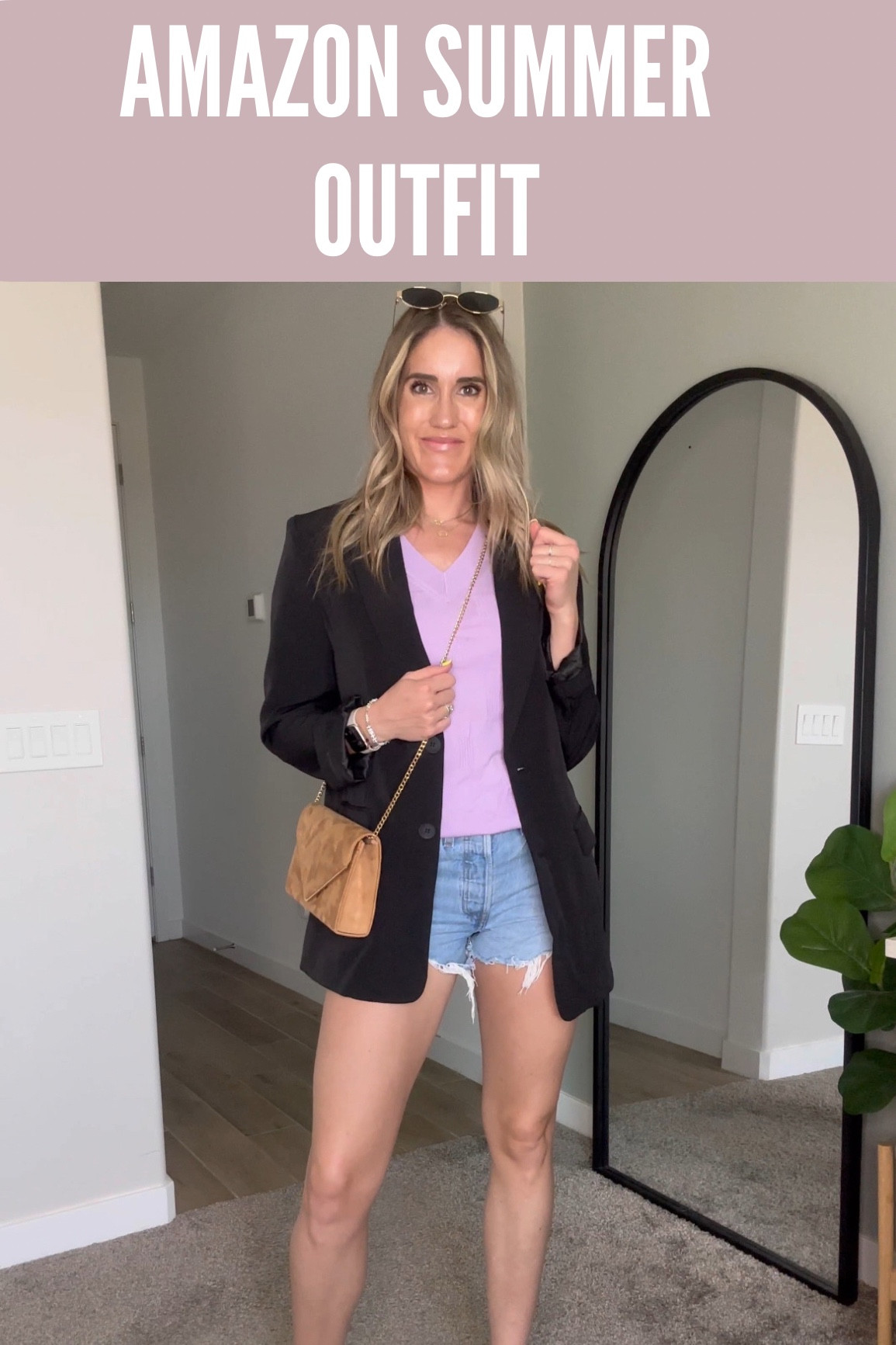 Amazon summer outfit, sweater top, blazer, denim shorts, platform sandals, what to wear, how to style, Amazon finds, Amazon must haves

#LTKstyletip #LTKfindsunder100 #LTKfindsunder50