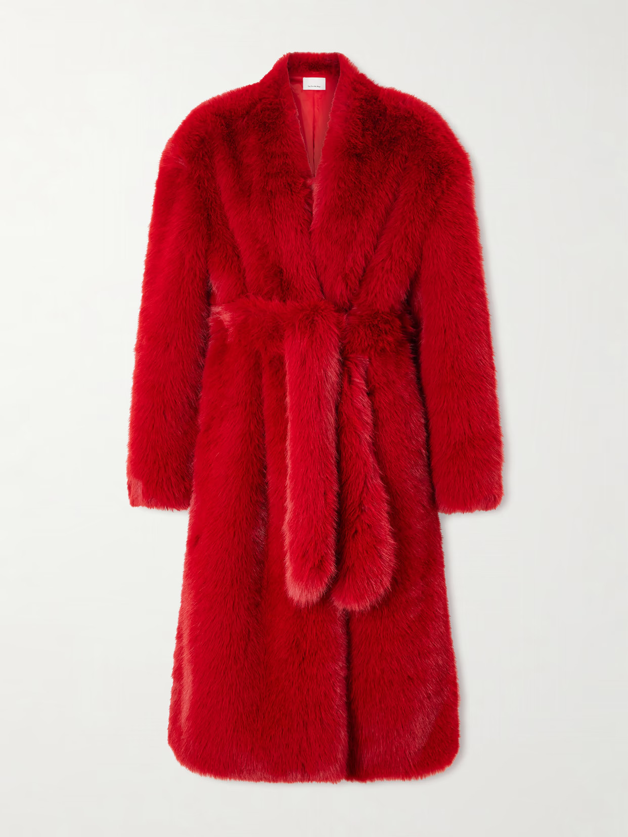 The Frankie Shop - Destini Belted Padded Plush Coat - Red | NET-A-PORTER (US)