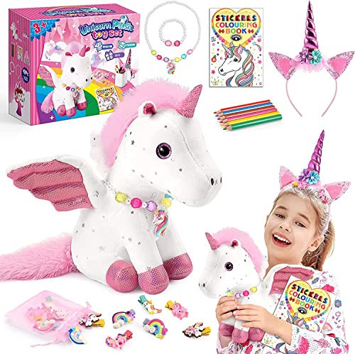 Unicorns Gifts for Girls Age 3-8,Unicorn Toys for 3 4 5 6 7 8 Year Old Girls,Unicorn Stuffed Animals Kids Toys for Girls Age 3-8 Year Old,Soft Plush Girl Toys Set,Idea Girl Gifts for Birthday Xmas | Amazon (US)