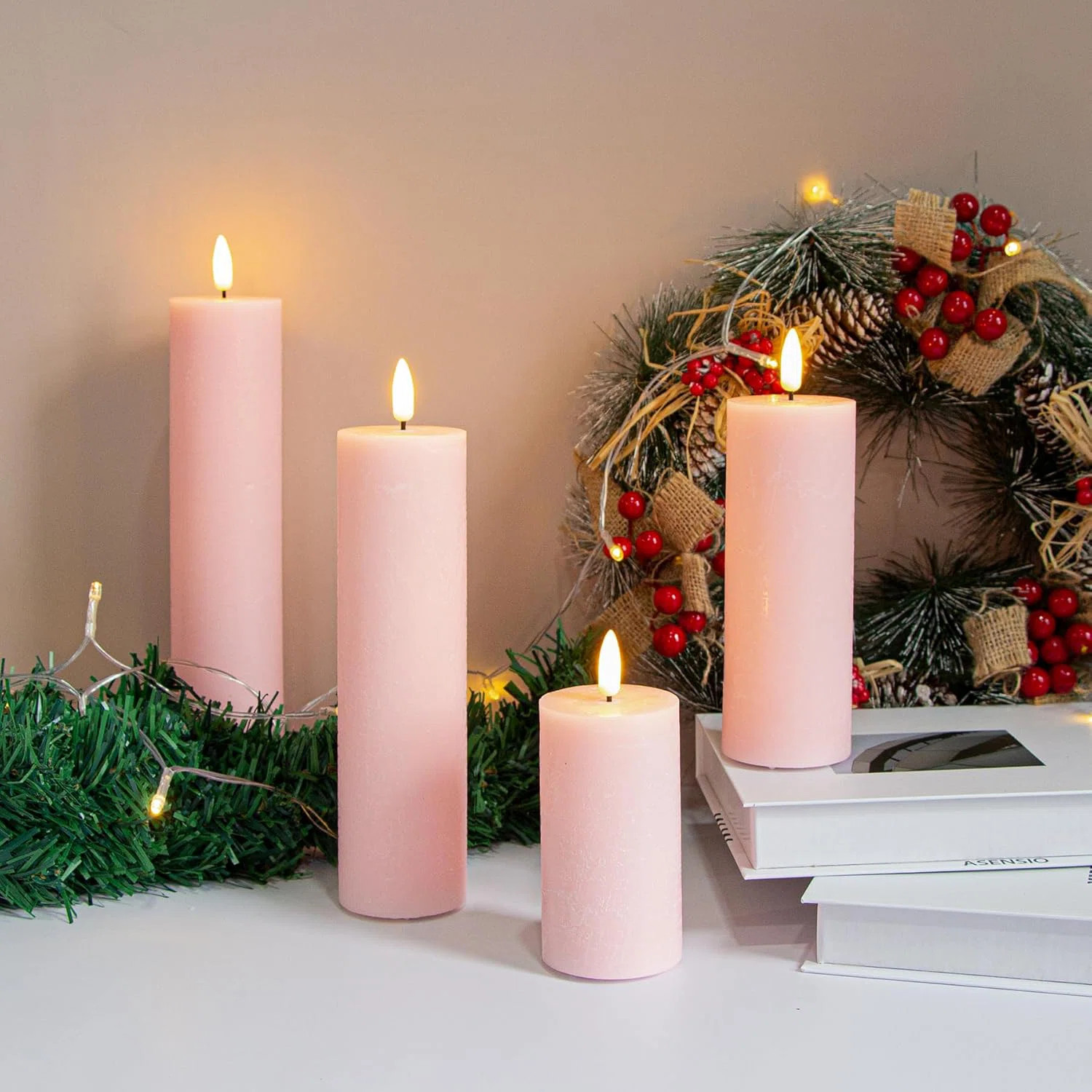 Flickering Flameless Pillar Candles With Remote Control And Cycle Timer,Pack Of 4 | Wayfair North America