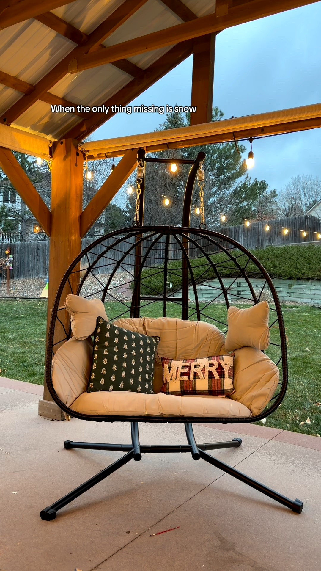 Double egg swing chair, patio decor, patio furniture, porch swing 

#LTKGiftGuide #LTKdayinmylife #LTKselfcare