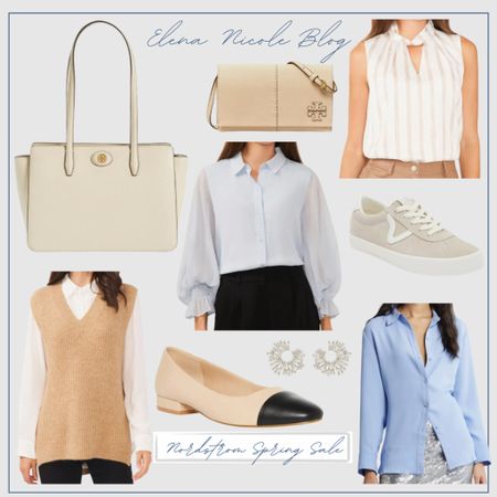 Nordstrom Spring Sale // Spring Tops // Tory Burch // Cap Toe Flats // Sneakers // Earrings // Button Down Shirt // Sweater Vest 

#LTKsalealert #LTKworkwear #LTKSeasonal