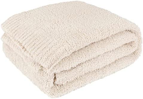 PAVILIA Plush Throw Blanket, Fluffy Textured Fleece Throw, Super Soft Cozy Microfiber Blanket for... | Amazon (US)
