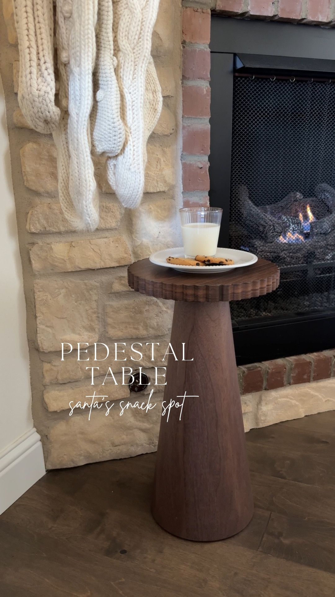 Because Santa deserves a little moment, too 🎄🍪 This wood scalloped pedestal table is the perfect spot for holiday treats.

#LTKHoliday #LTKHome