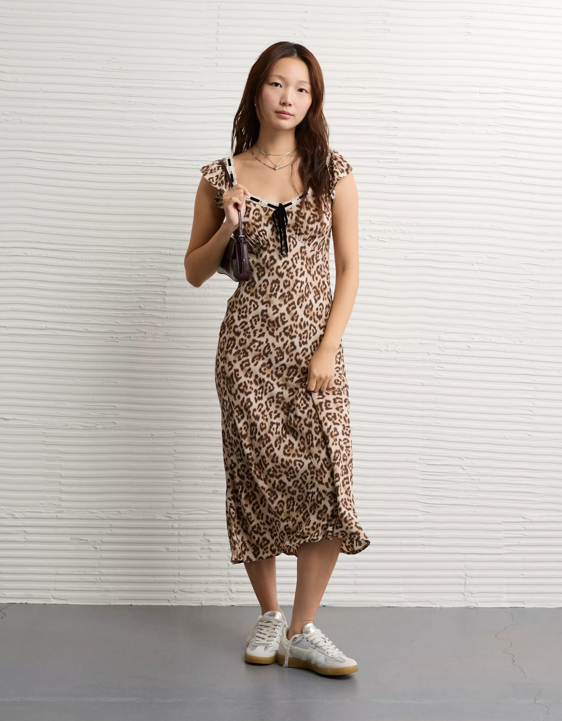AE Lace Trim Midi Dress | American Eagle Outfitters (US & CA)
