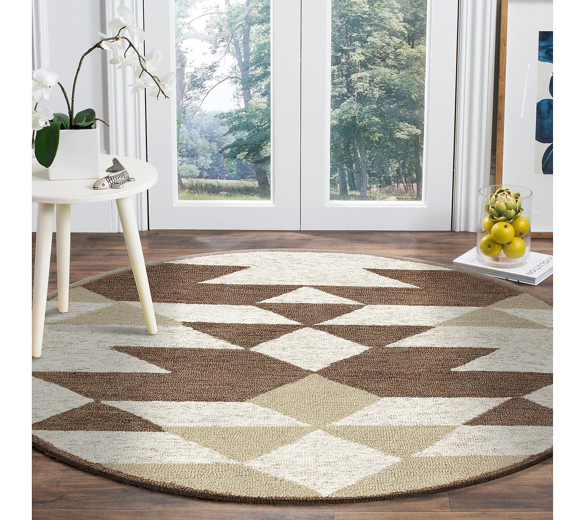 Ox Bay Southwest Hand-Tufted Wool Indoor Rug, 6 ' Round | QVC
