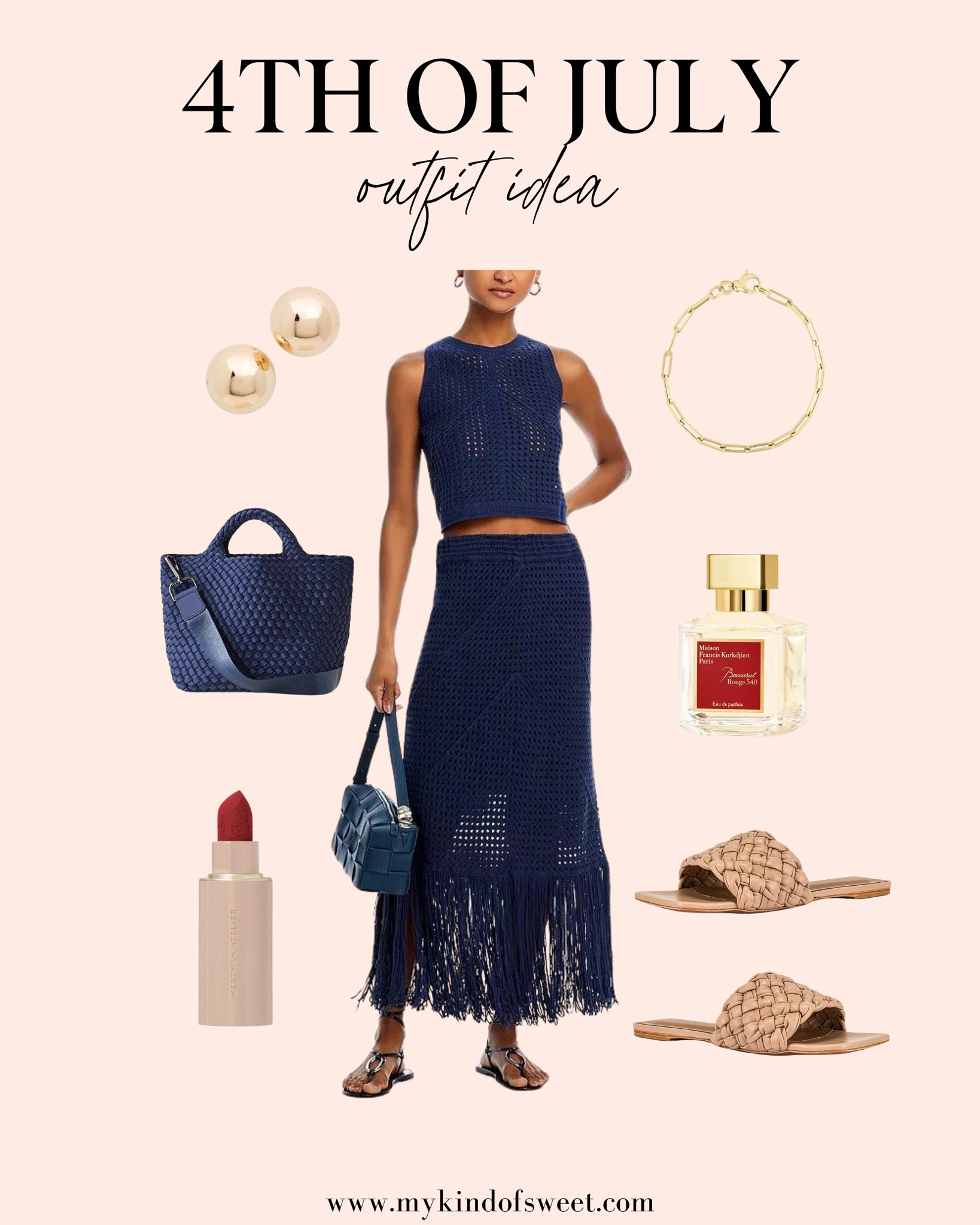 This navy blue look is perfect for July 4th. The Bloomingdale’s set is so cute and perfect for summer. Pair it with a navy blue tote and gold studs. 

#LTKStyleTip #LTKSeasonal #LTKShoeCrush