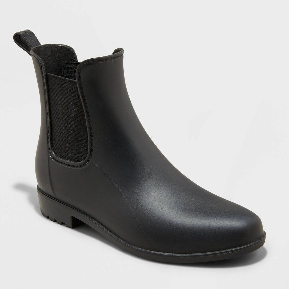 Women's Chelsea Rain Boots - A New Day Black 11 | Target