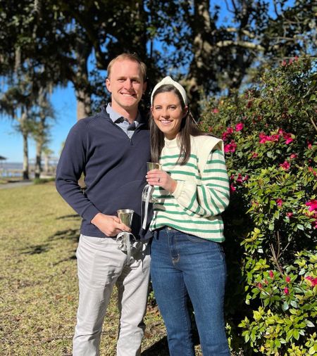 The best weekend featuring a new unlinkable accessory 😉 We were in Fairhope for Mardi Gras this weekend getting ready to head to a parade and party when Hunter asked a very important question 💍 I can’t wait to share more with y’all soon! This sweater was an Amazon find (I sized up to a large but should’ve only sized up to a medium), and the headband is a favorite to reach for! 

#LTKunder100 #LTKunder50